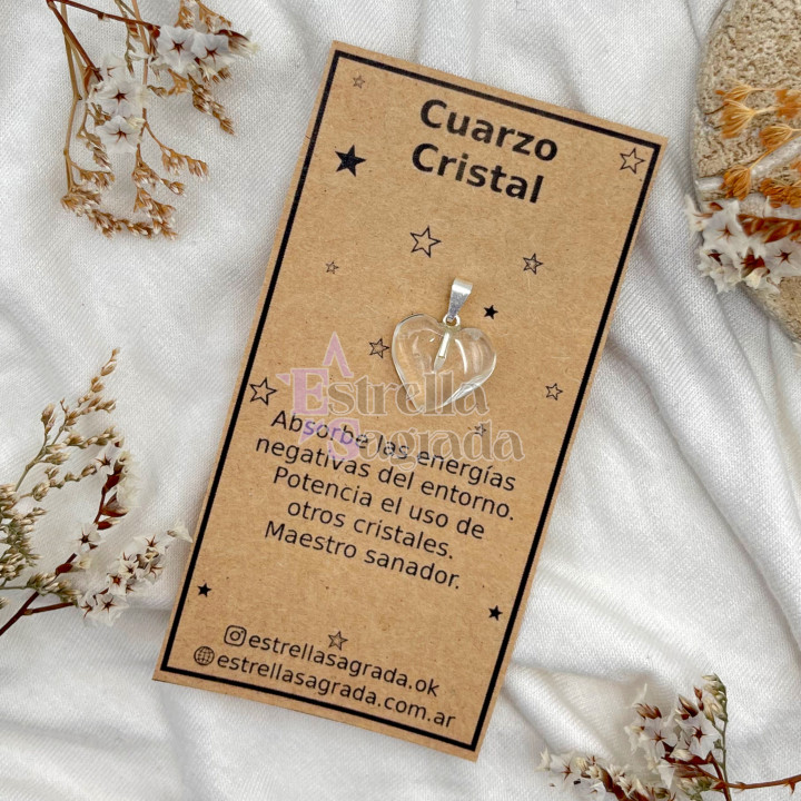Dije Corazón Cuarzo Cristal Mini