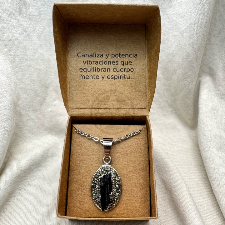 Collar De Fuerza Turmalina Negra Pirita