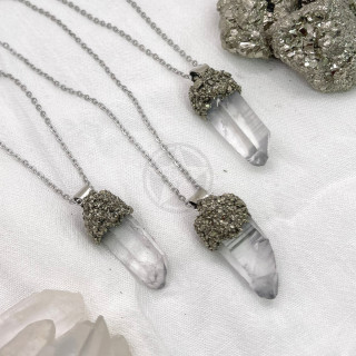 Collar Bruto De Equilibrio Cuarzo Cristal