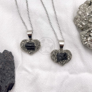 Collar Corazón De Fuerza Turmalina Negra