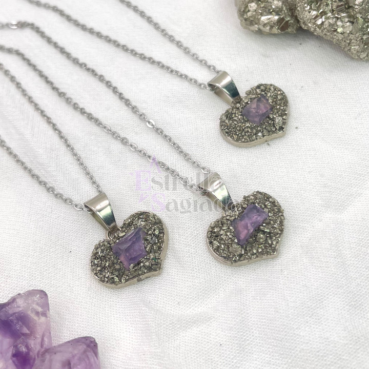 Collar Corazón De Prosperidad Amatista