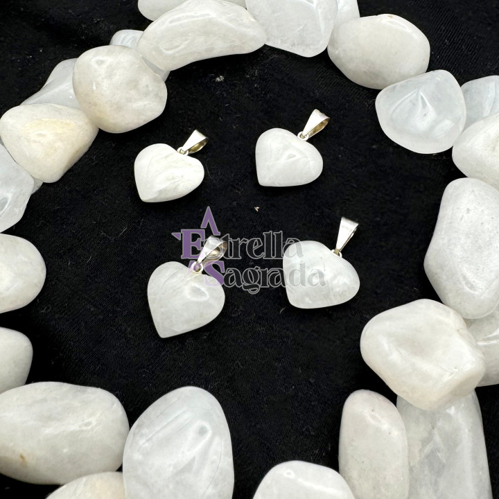 Dije Corazón Cuarzo Blanco Mini