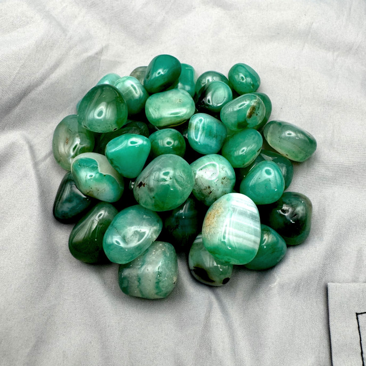 Piedra Ágata Verde Rolada 100 Gramos