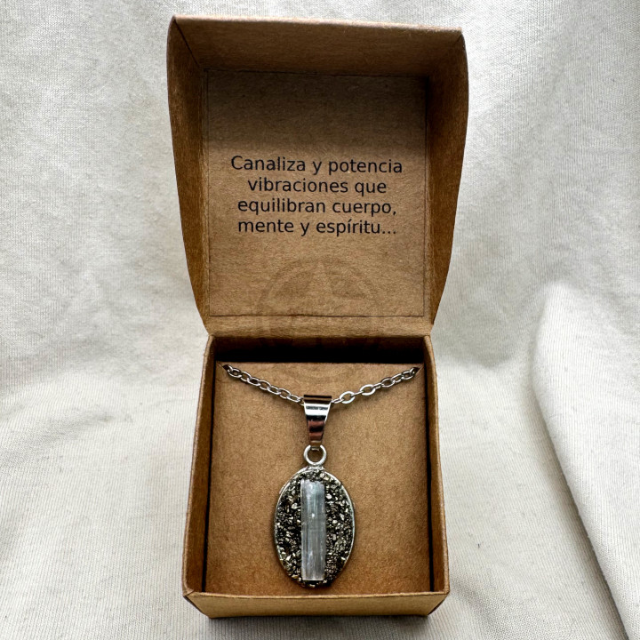 Collar De Claridad Selenita Pirita