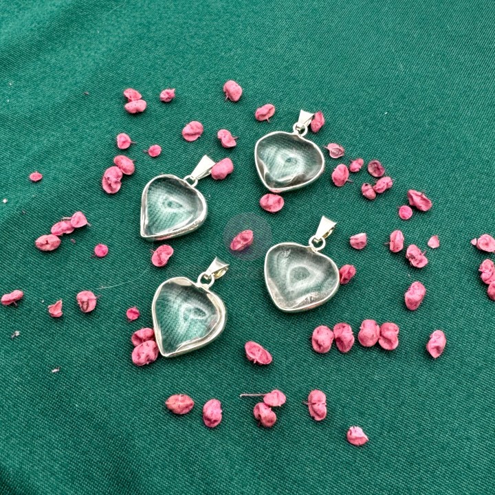 Dije Corazón Cuarzo Cristal Con Virola Mini