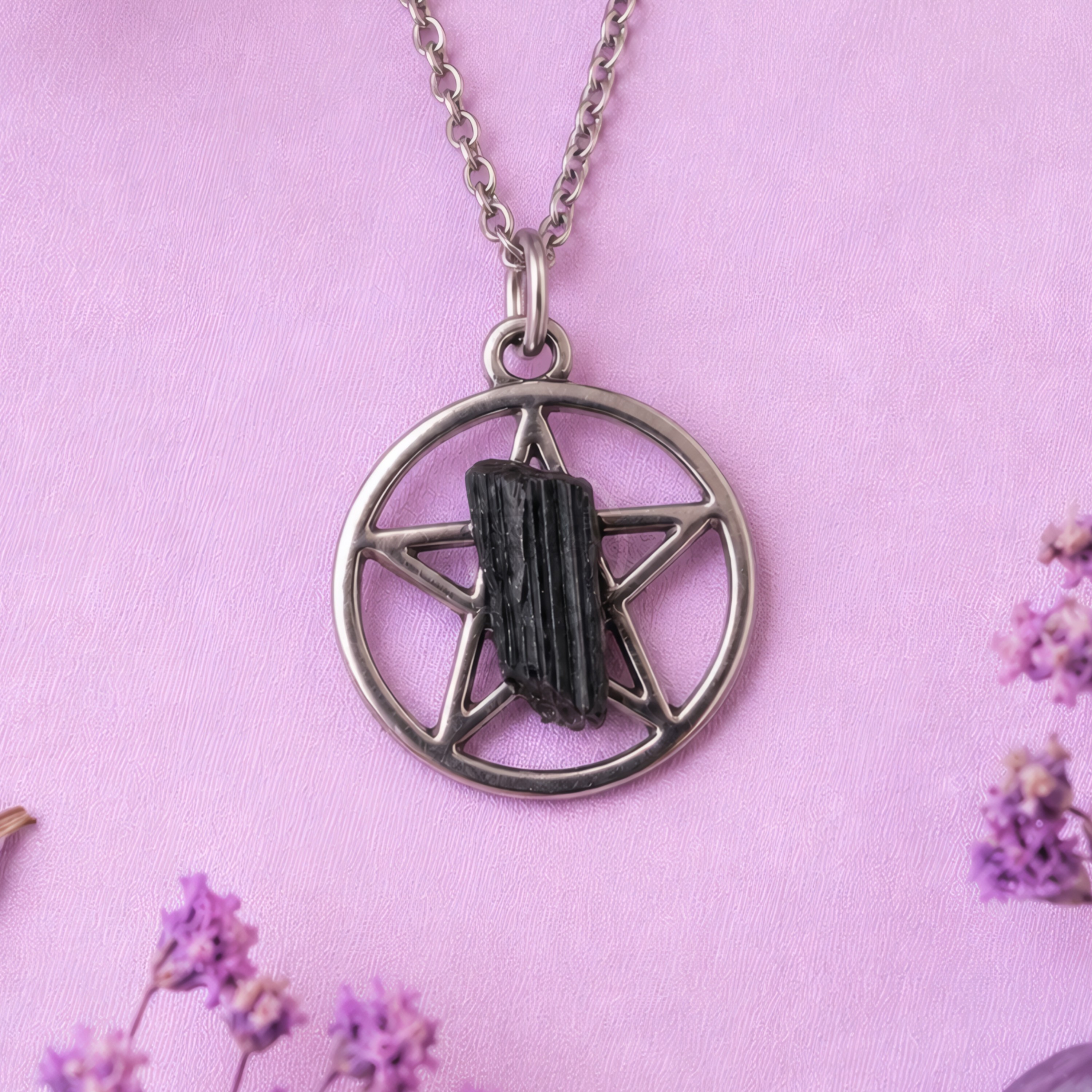Dije Tetragramaton Con Turmalina Negra