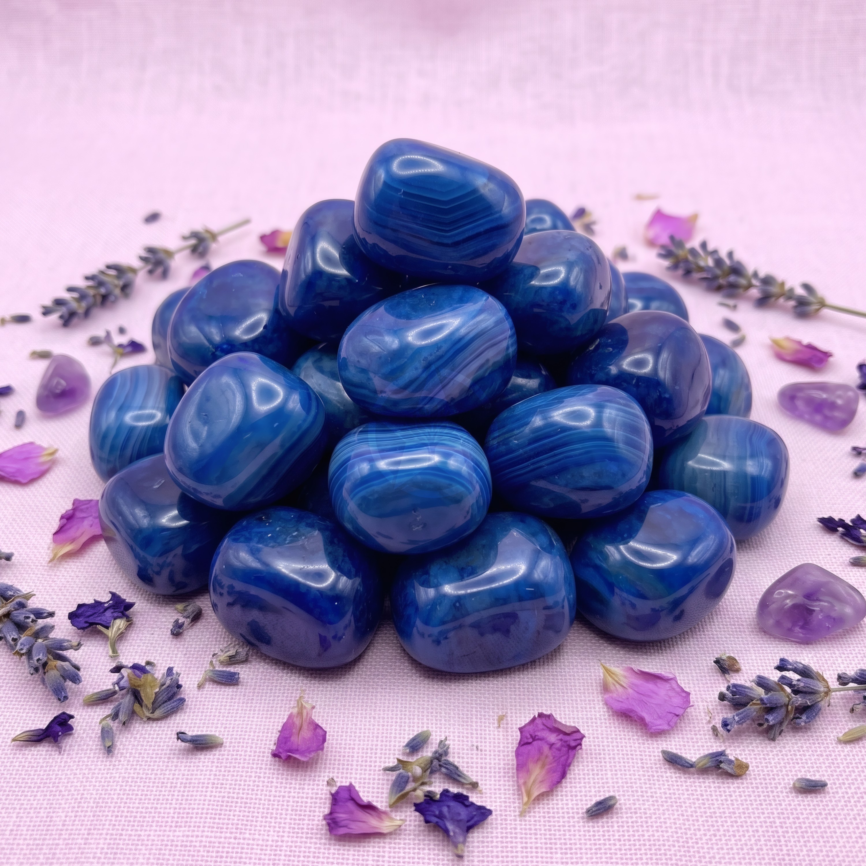 Piedra Ágata Azul Rolada
