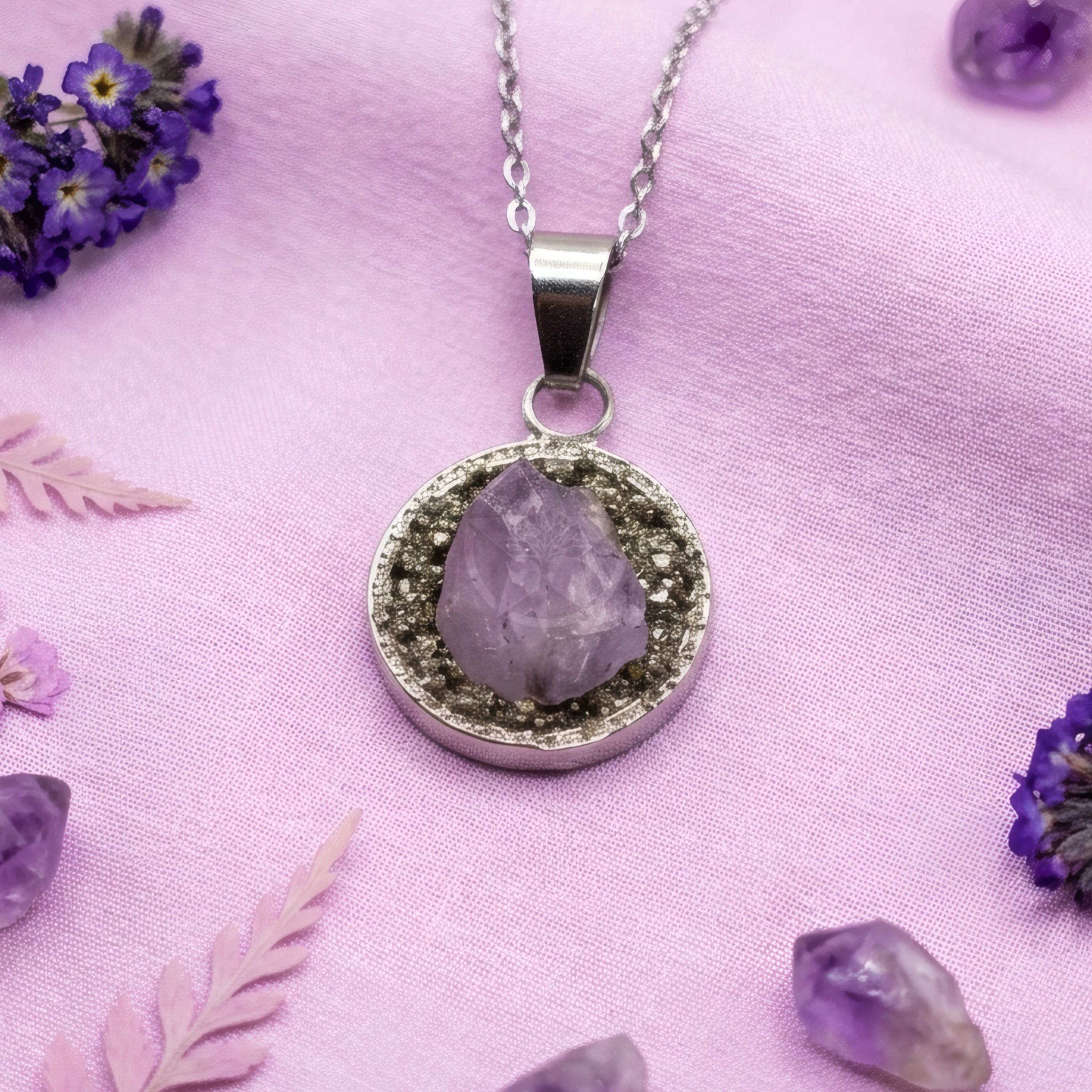 Collar De Prosperidad Amatista Pirita