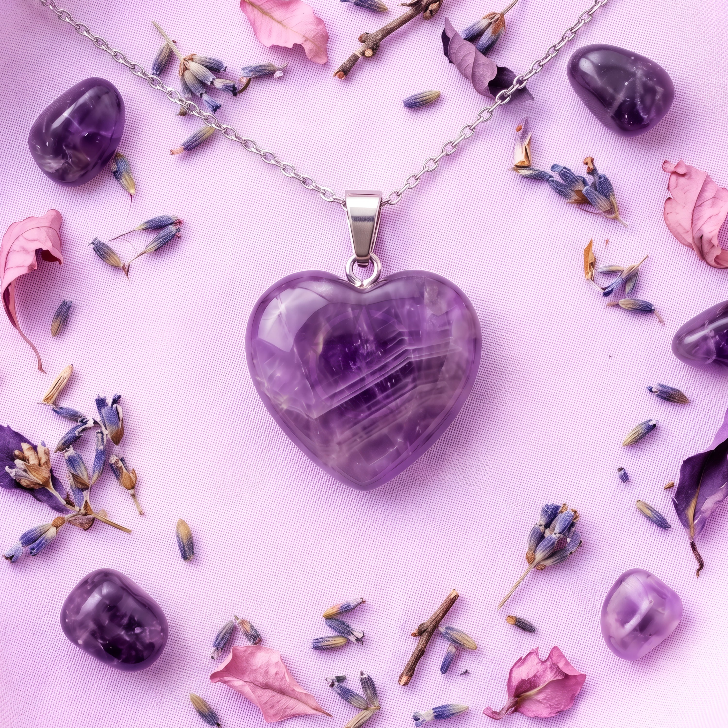 Dije Corazón Amatista Mini