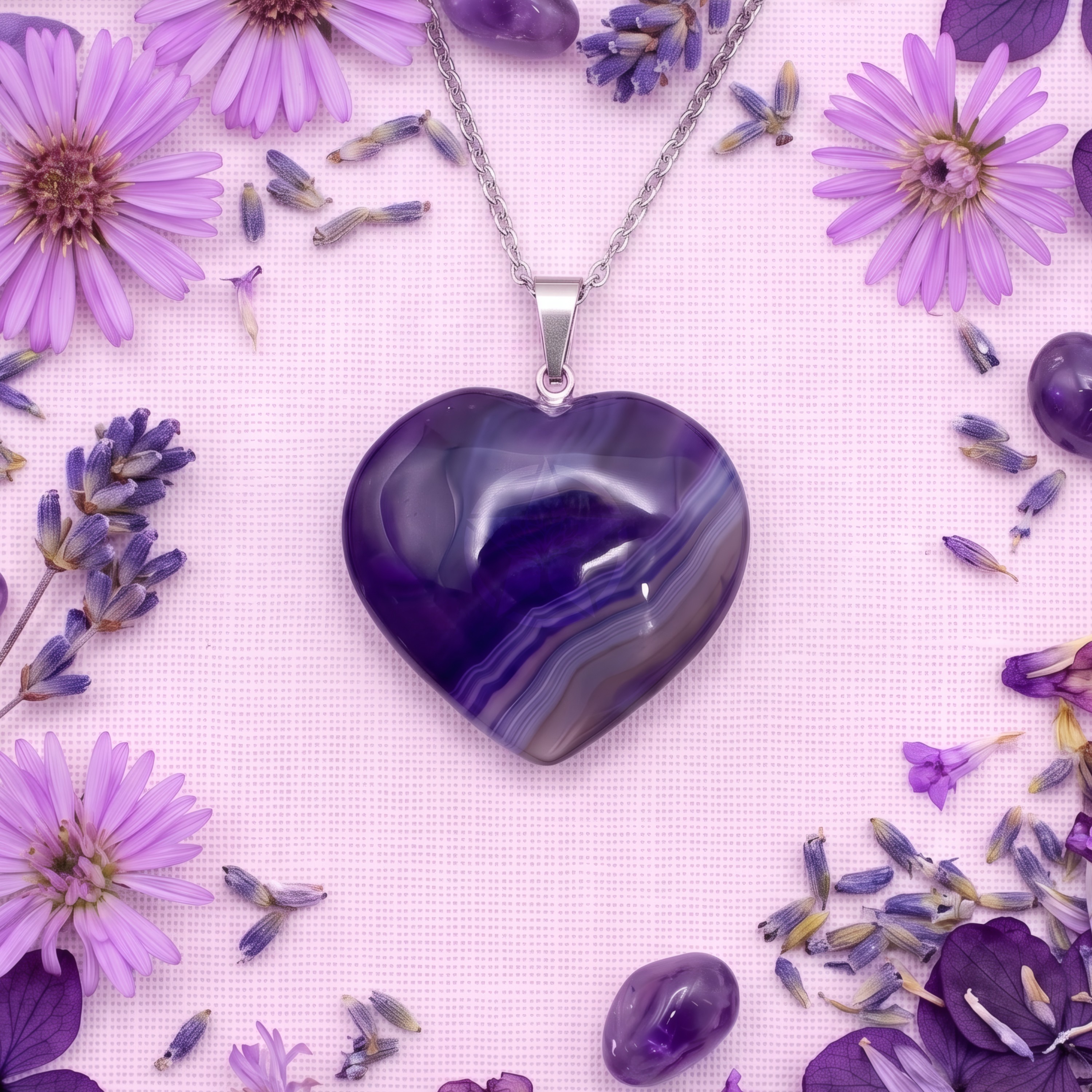 Dije Corazón Ágata Violeta