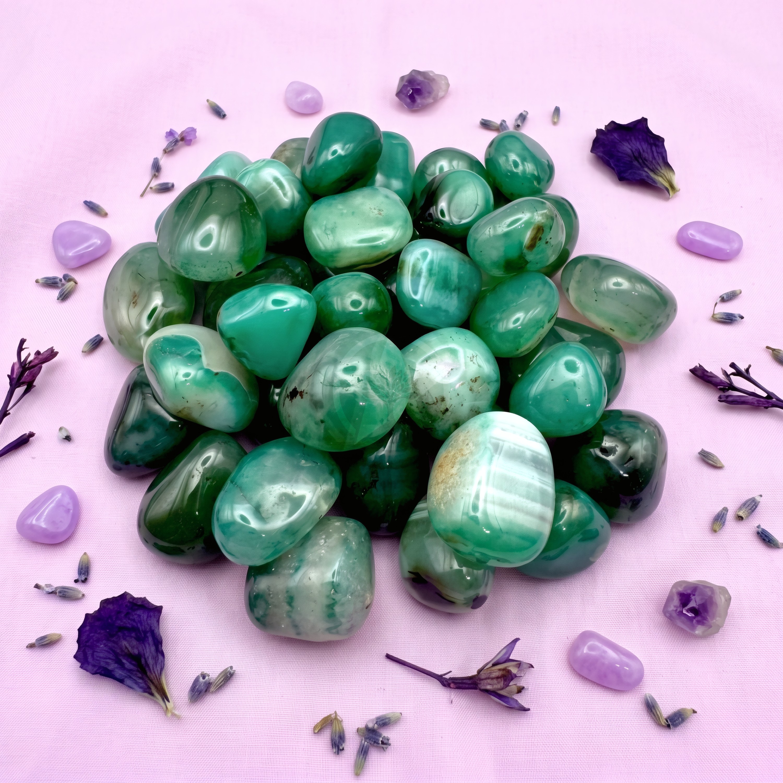 Piedra Ágata Verde Rolada