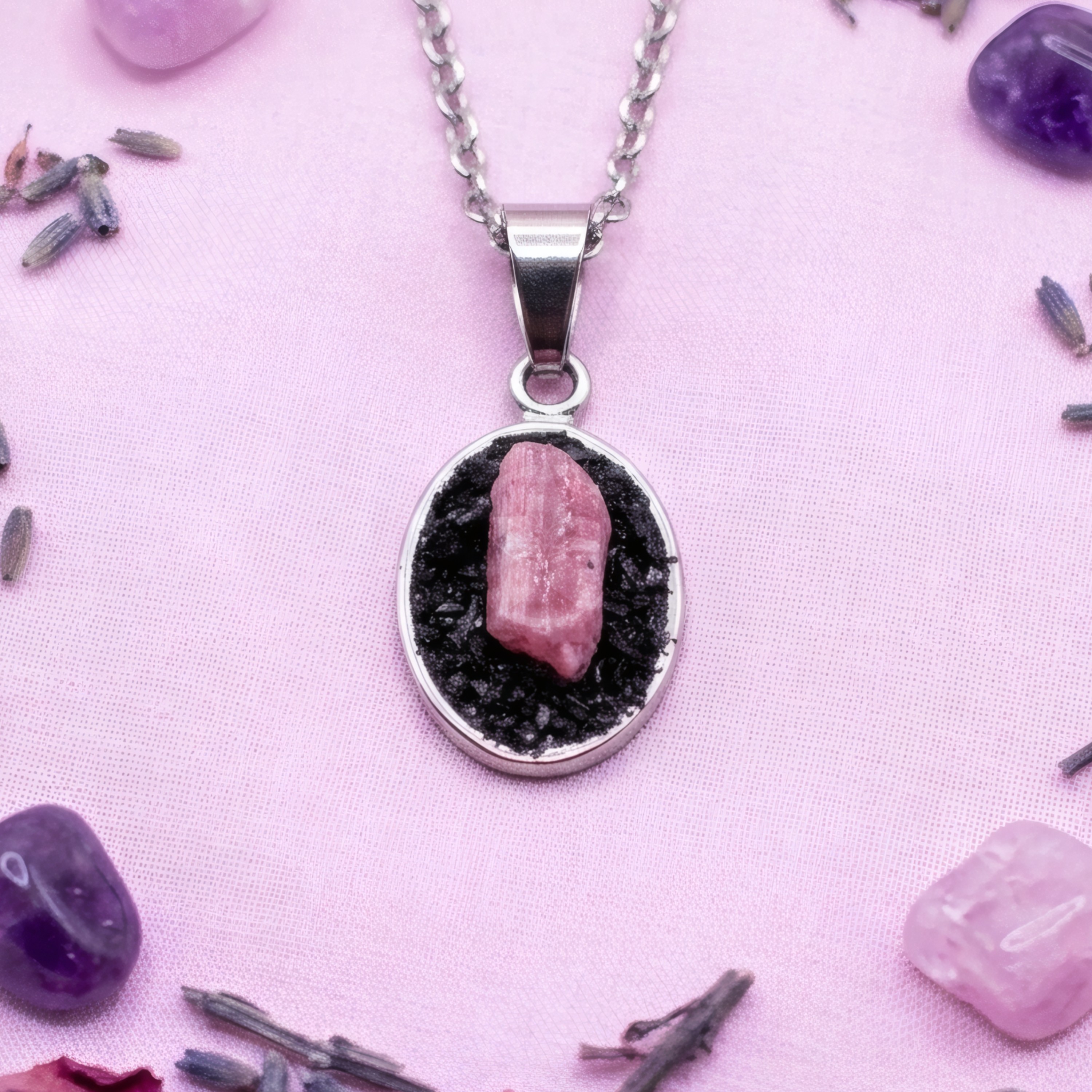 Collar De Paz Turmalina Rosa