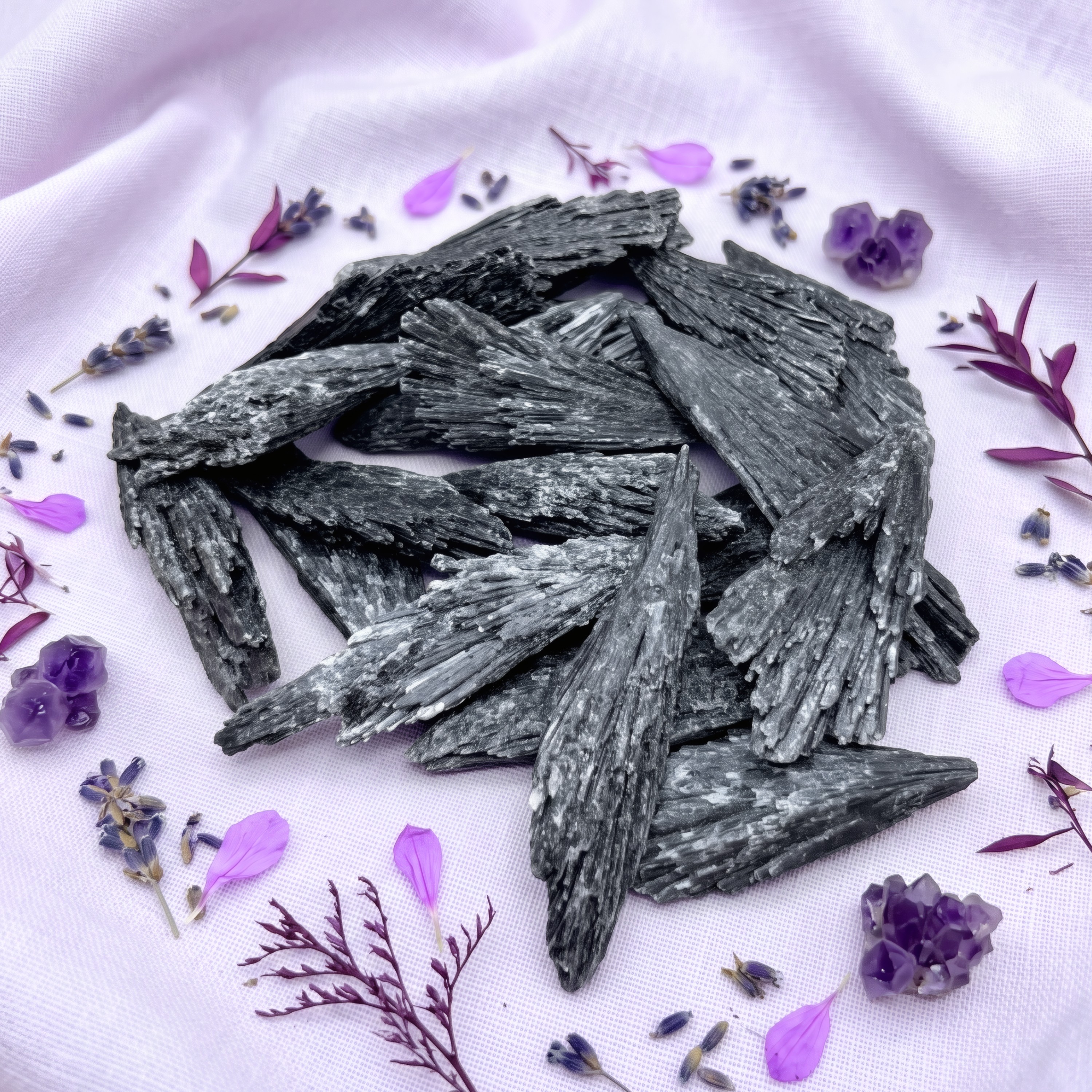 Piedra Cianita Negra Escoba De Bruja