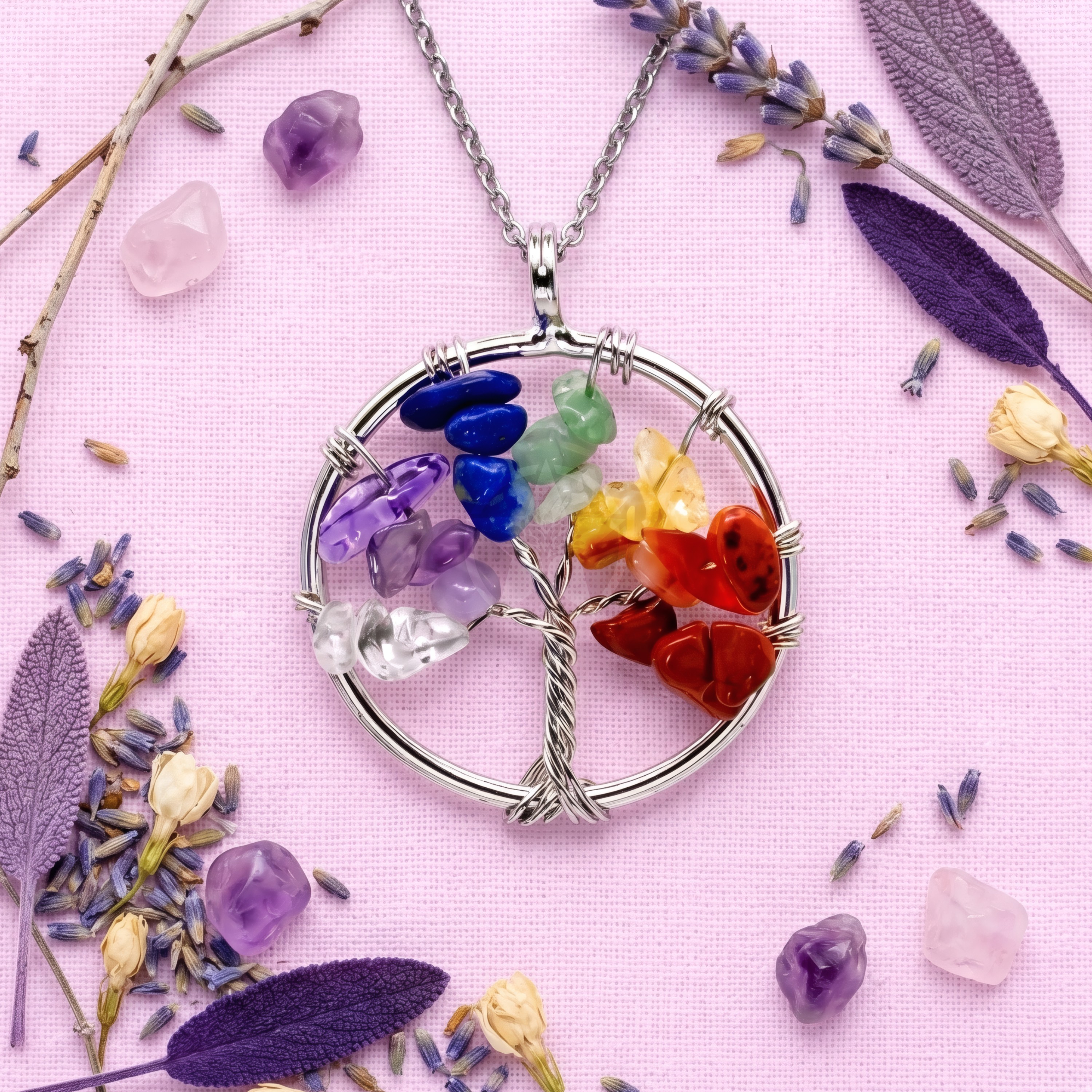 Dije Árbol De La Vida 7 Chakras