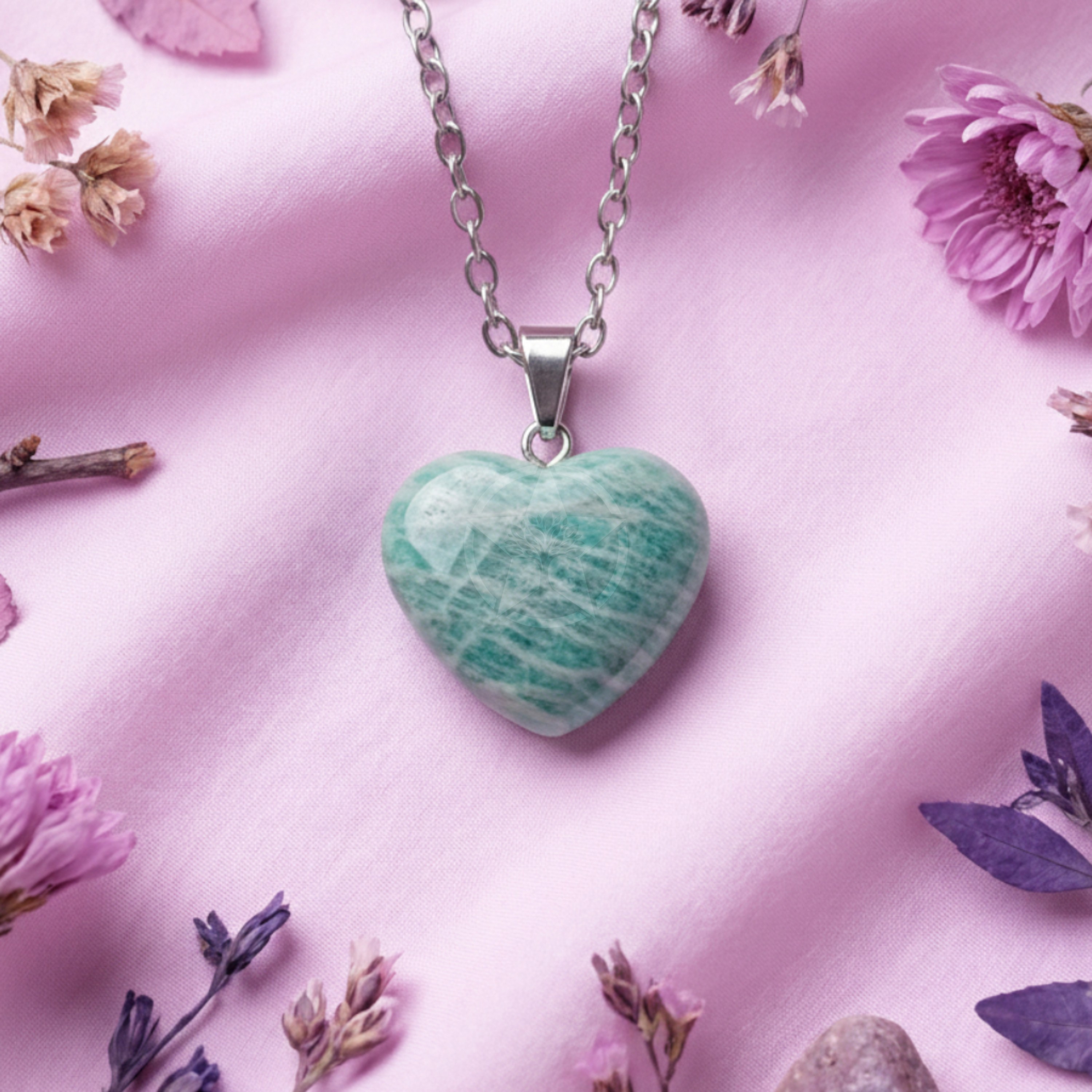 Dije Corazón Amazonita Verde Mini