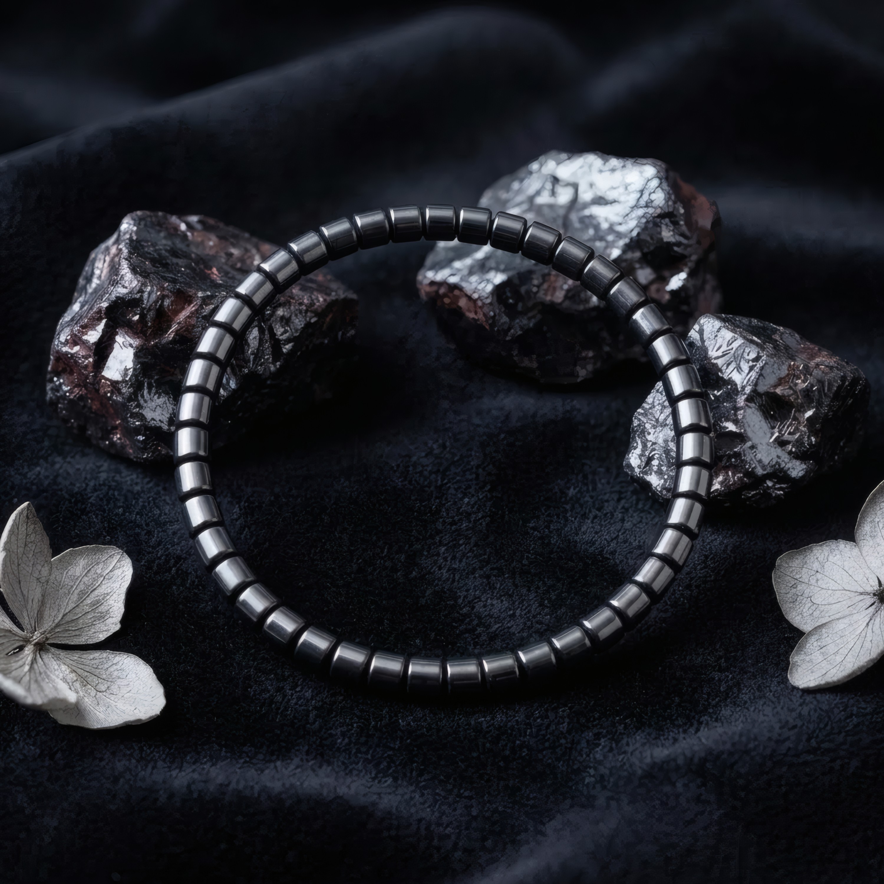Pulsera Enfoque De Hematite Natural
