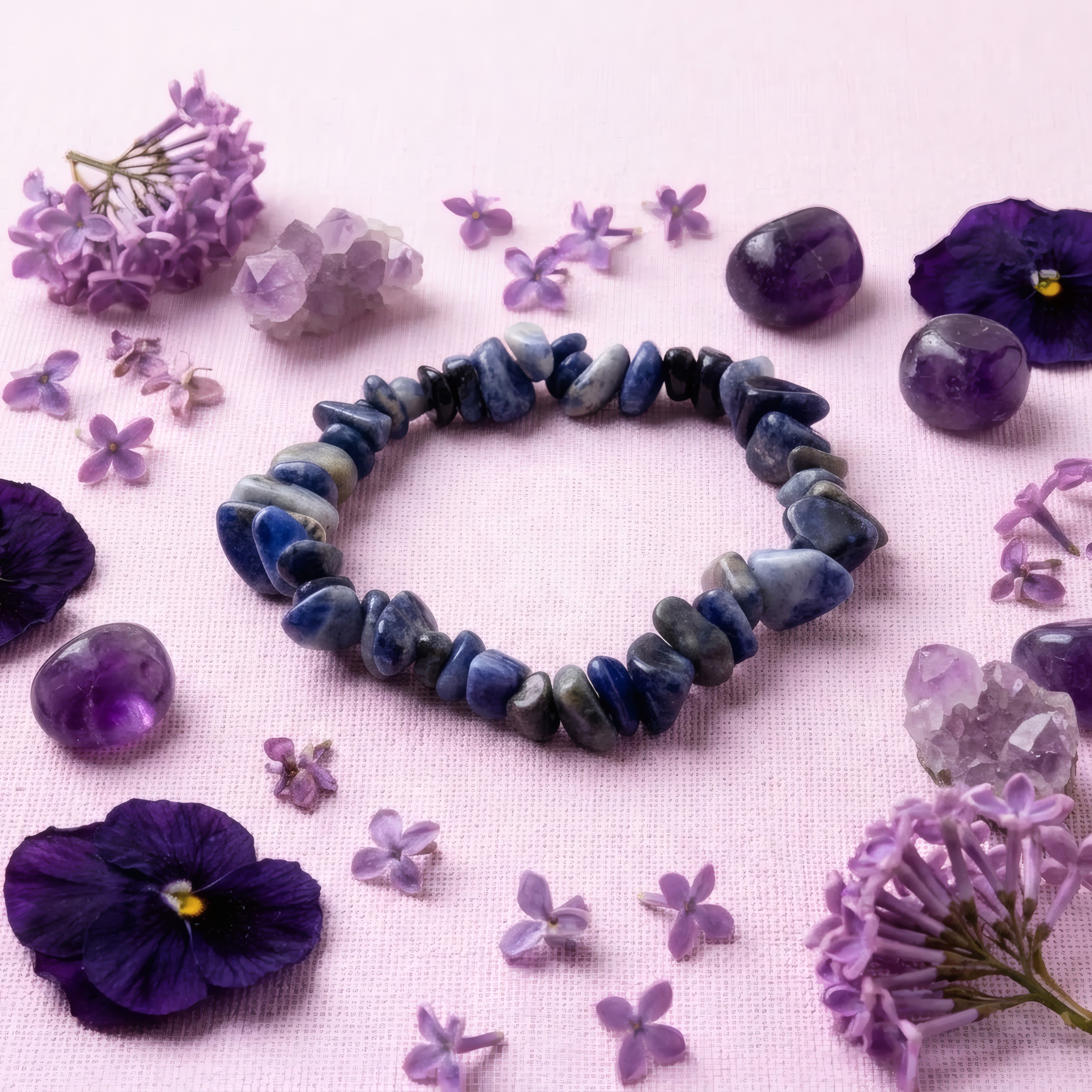 Pulsera Elastizada Piedra Sodalita, imagen 2
