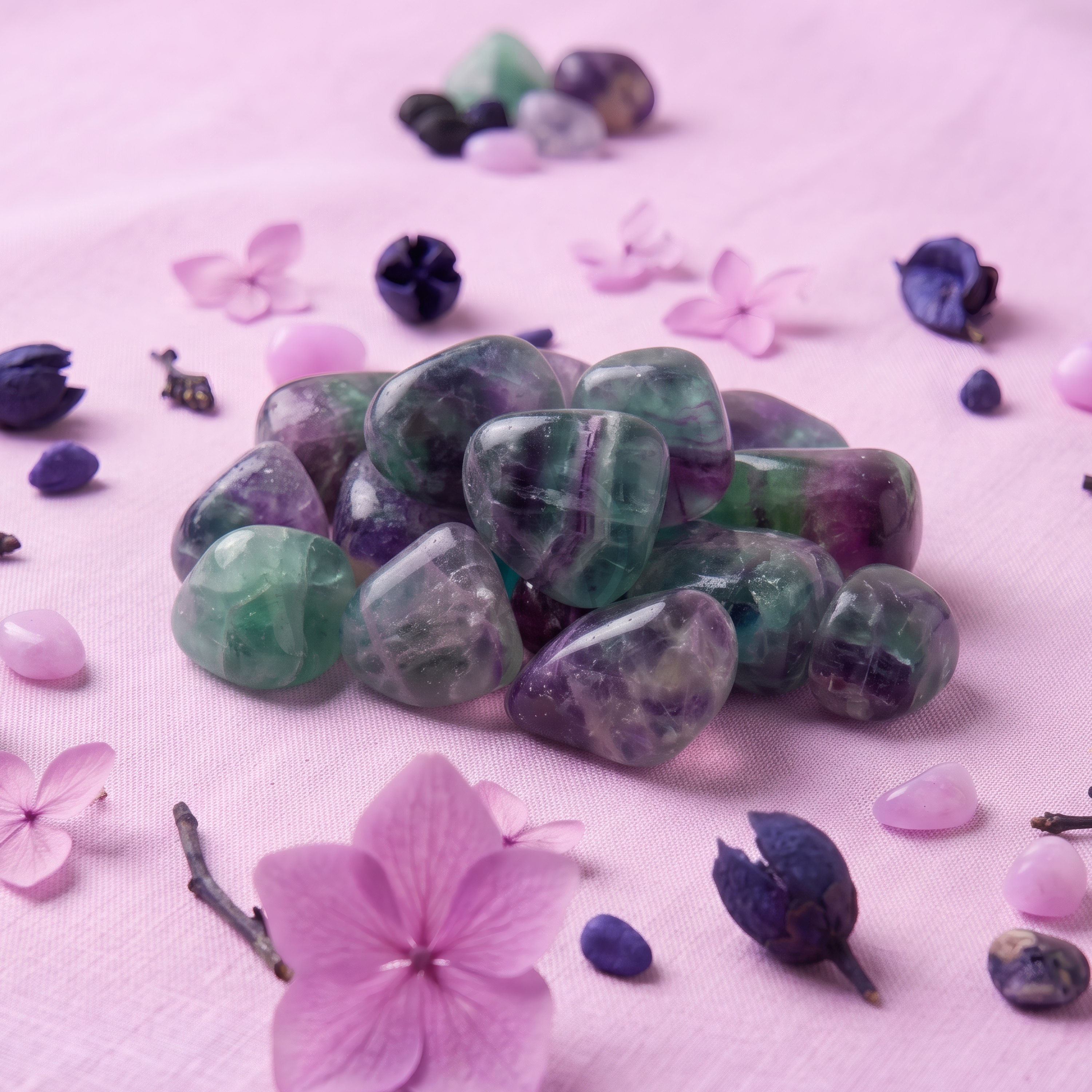 Piedra Fluorita Arcoíris Rolada, imagen 3