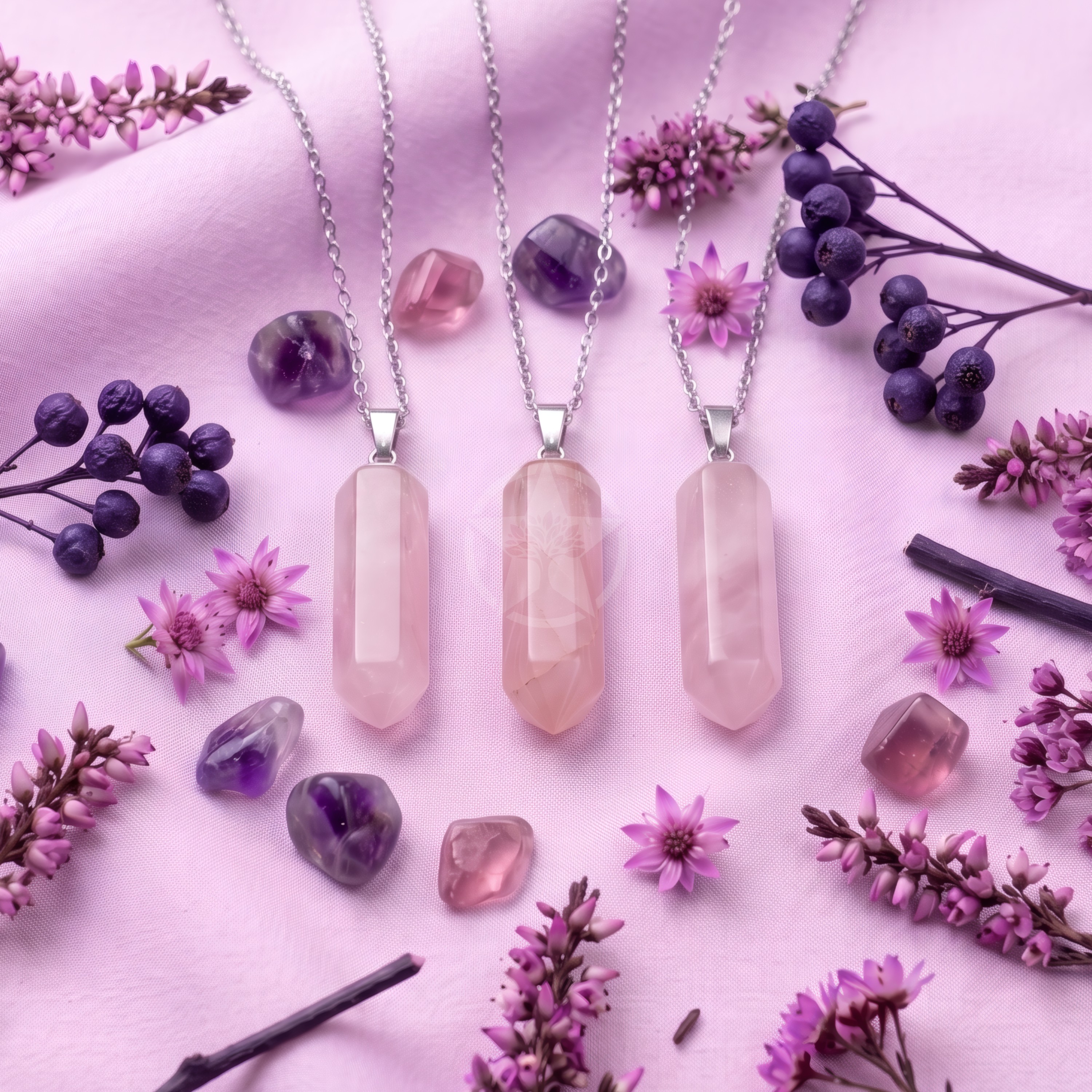 Dije Punta De Cuarzo Rosa, imagen 3