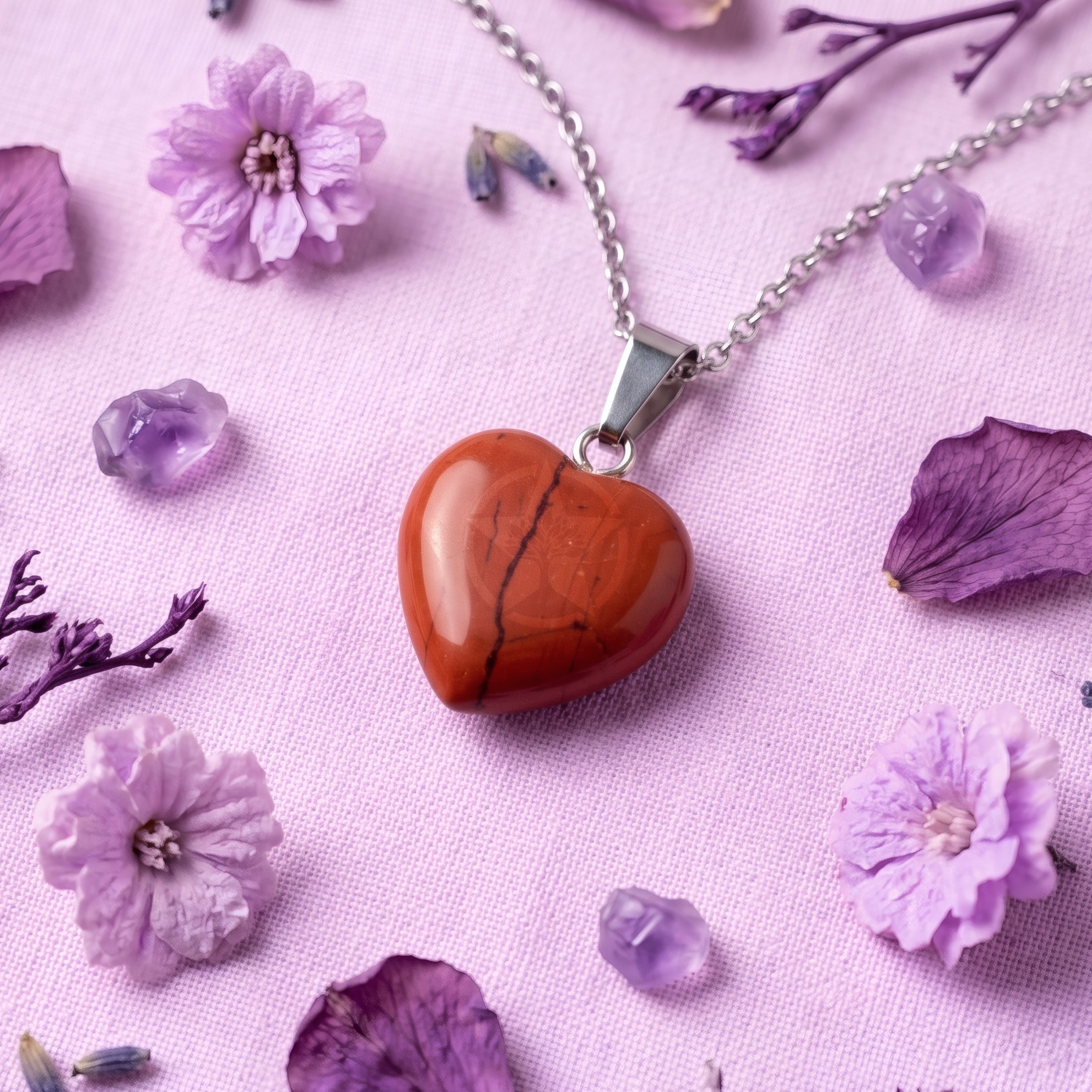Dije Corazón Jaspe Rojo Mini