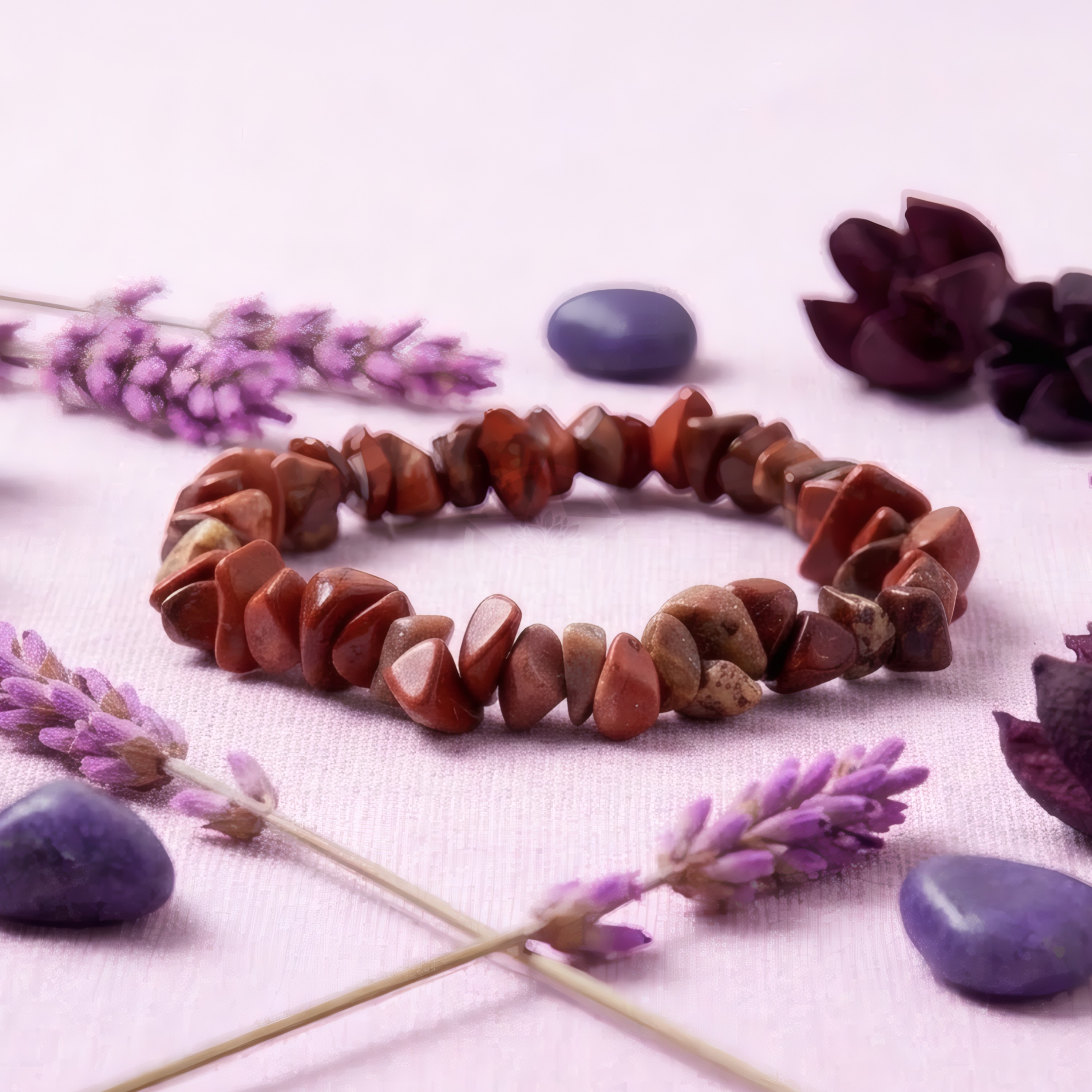 Pulsera Elastizada Piedra Jaspe Rojo, imagen 3