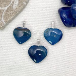 Dije Corazón Ágata Azul
