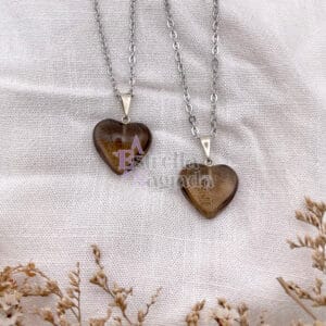 Dije Corazón Cuarzo Ahumado Mini