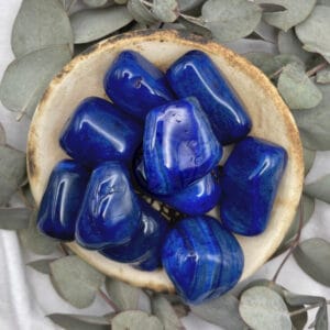 Piedra Ágata Azul Rolada 100 Gramos