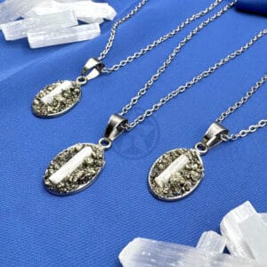 Collar De Claridad Selenita Pirita