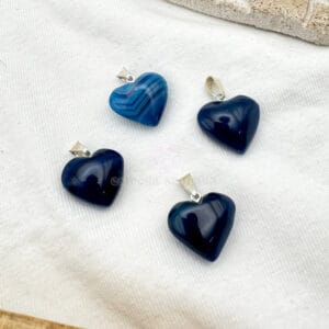 Dije Corazón Ágata Azul Mini