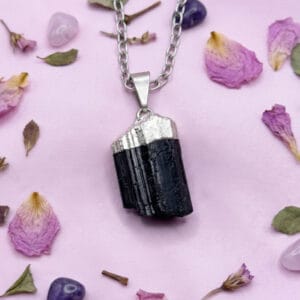 Dije Turmalina Negra Mini Con Baño